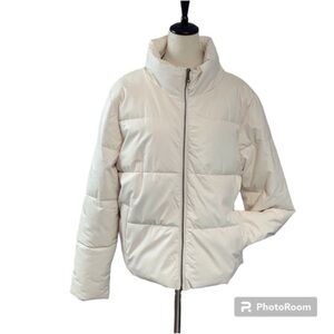 Buckle | Faux Leather Cropped Puffer Coat